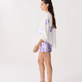 Frida Metallic Linen Shorts Violet - Lanhtropy - Color Game