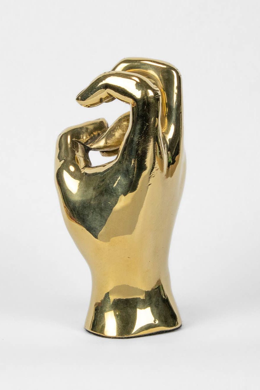 "Frogs" Hand Sign Brass Sculpture - Prize - COLOR GAME