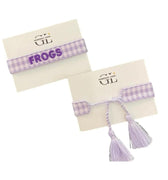 Frogs Lilac Gingham Tassel Bracelet - Gameday Luxe - COLOR GAME