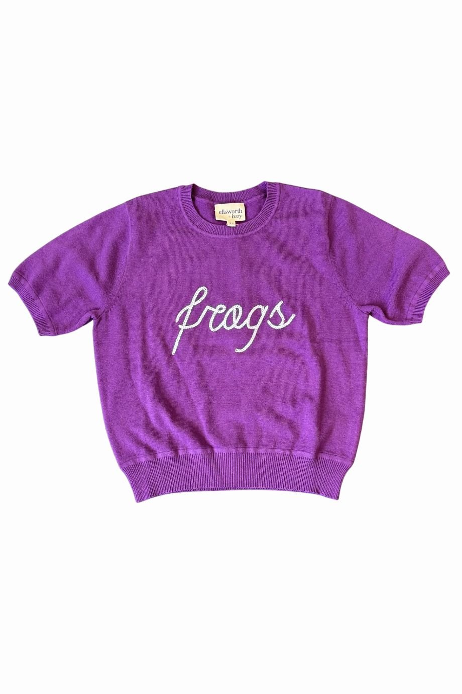Frogs Short Sleeve Embroidered Sweater - Color Game - COLOR GAME