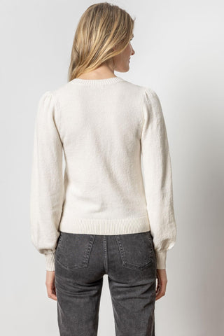 Full Sleeve V - Neck Sweater Off White - Lilla P - COLOR GAME