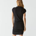 Gia Ribbed Power Shoulder Dress Black - Michael Stars - COLOR GAME