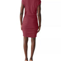 Gia Ribbed Power Shoulder Dress Carmine - Michael Stars - COLOR GAME