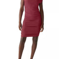 Gia Ribbed Power Shoulder Dress Carmine - Michael Stars - COLOR GAME