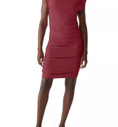 Gia Ribbed Power Shoulder Dress Carmine - Michael Stars - COLOR GAME