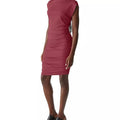 Gia Ribbed Power Shoulder Dress Carmine - Michael Stars - COLOR GAME