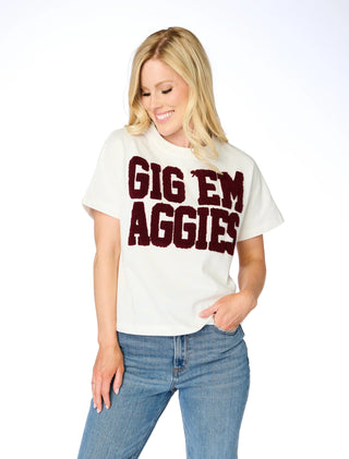 Gig 'Em Aggies Chenille Team Top - Stewart Simmons - COLOR GAME