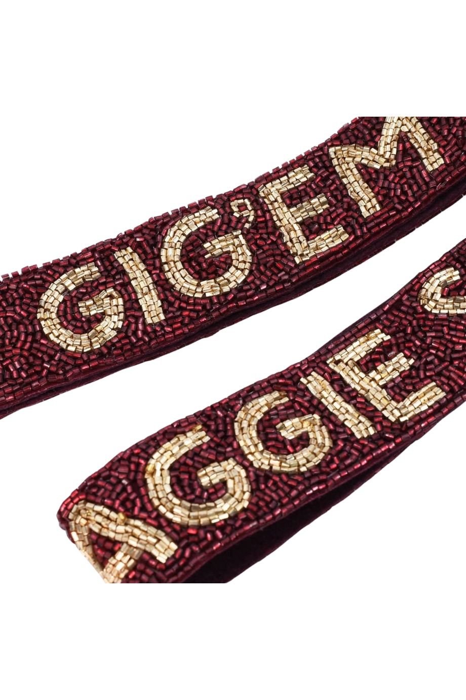 Gig'Em Aggies Maroon Beaded Strap - Treasure Jewels Inc. - COLOR GAME