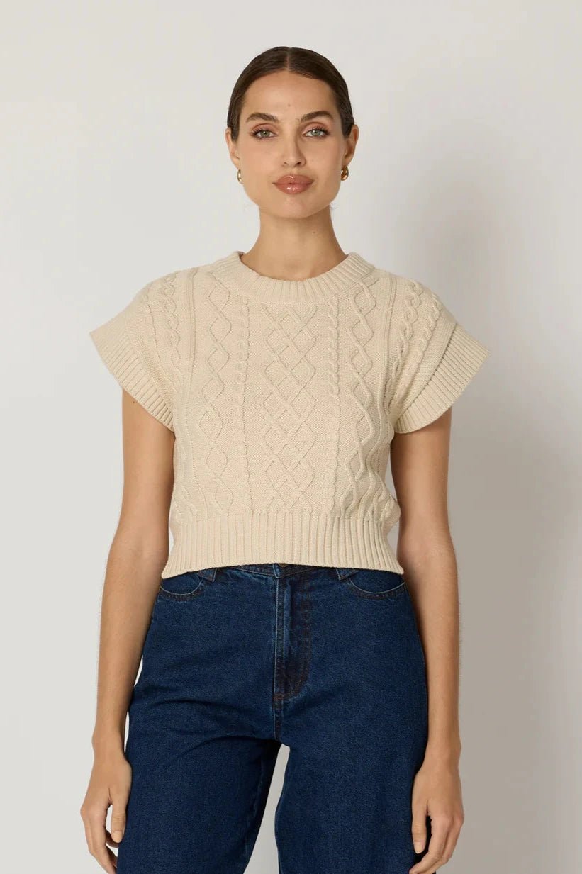 Gigi Sweater Vest Cream - Cleobella - COLOR GAME