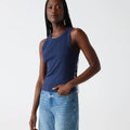 Gina Ribbed Crop Tank Nocturnal - Michael Stars - COLOR GAME