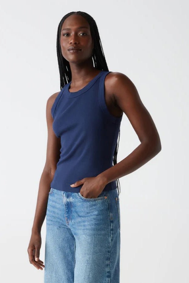 Gina Ribbed Crop Tank Nocturnal - Michael Stars - COLOR GAME