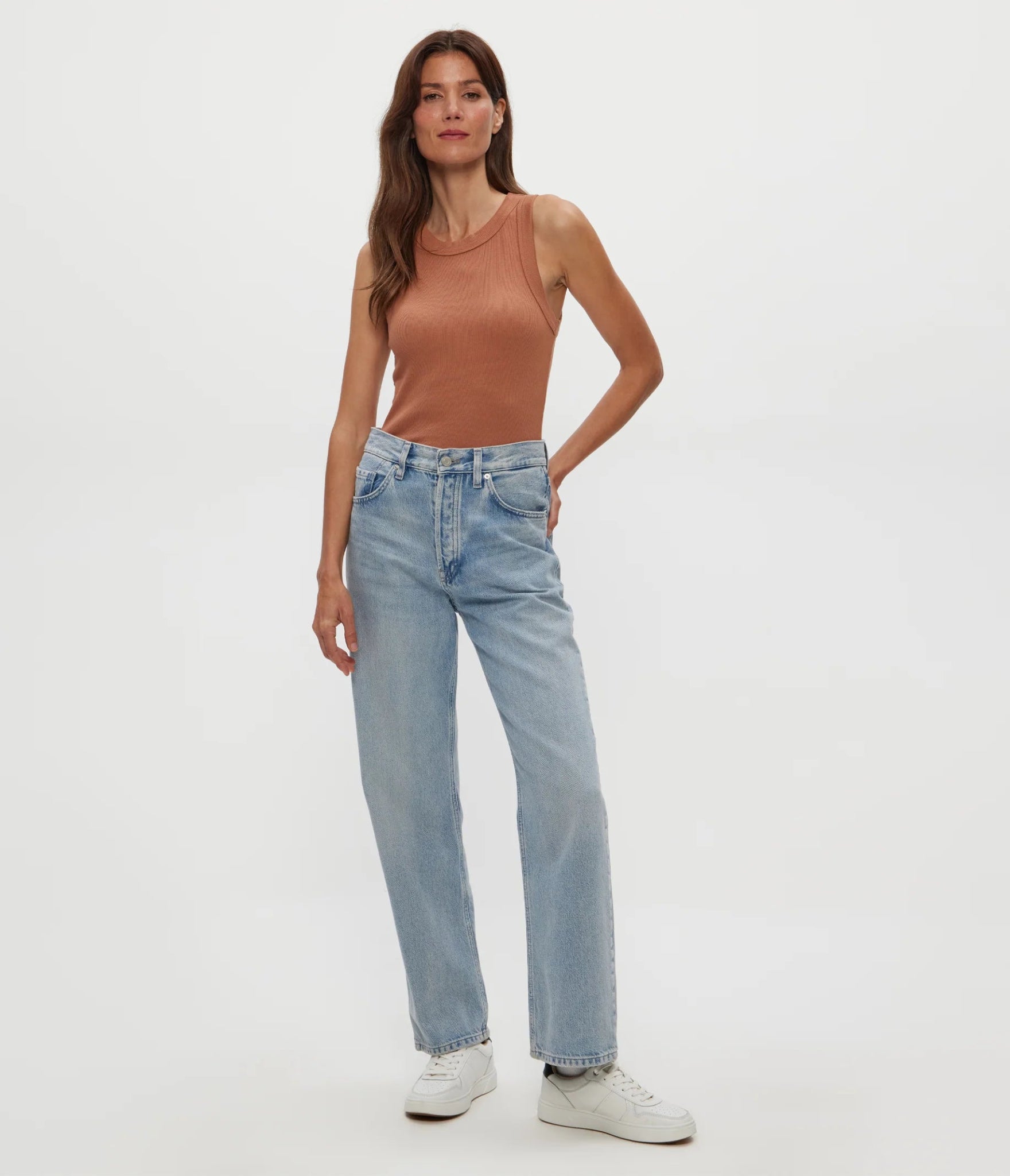 Gina Ribbed Crop Tank Terra - Michael Stars - COLOR GAME