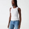 Gina Ribbed Crop Tank White - Michael Stars - COLOR GAME