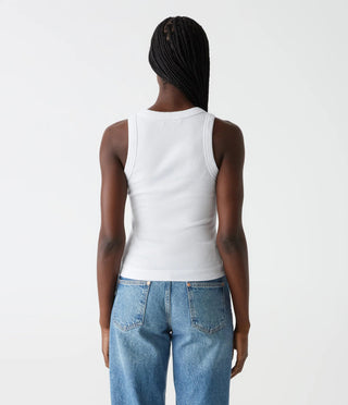 Gina Ribbed Crop Tank White - Michael Stars - COLOR GAME