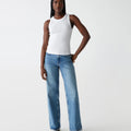 Gina Ribbed Crop Tank White - Michael Stars - COLOR GAME