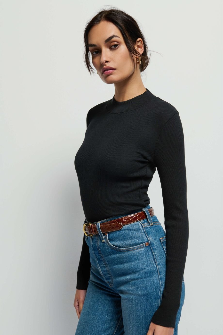 Gina Slim Mock Neck Top - Nation Los Angeles - COLOR GAME