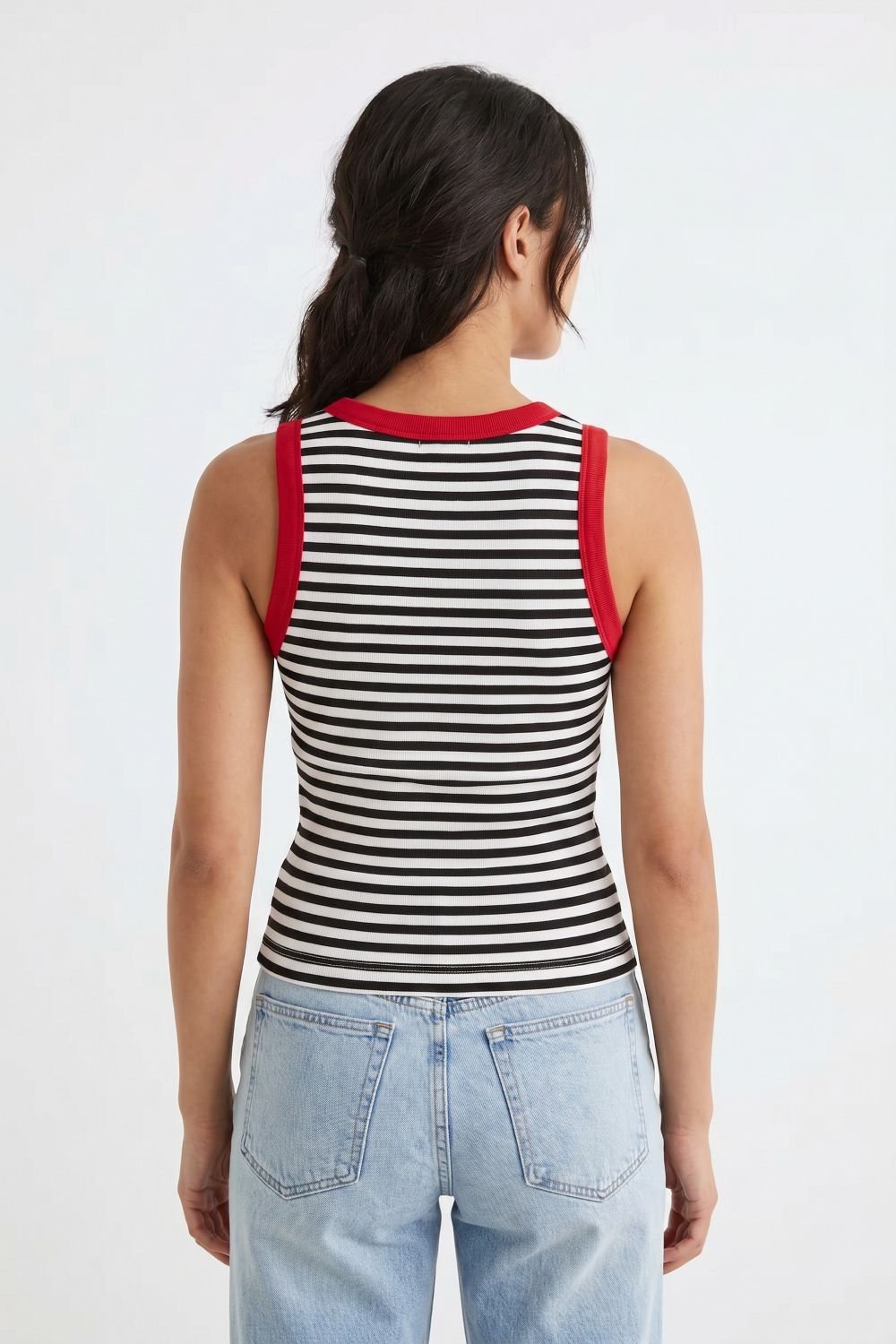 Gina Stripe Ringer Crop Tank - Michael Stars - COLOR GAME