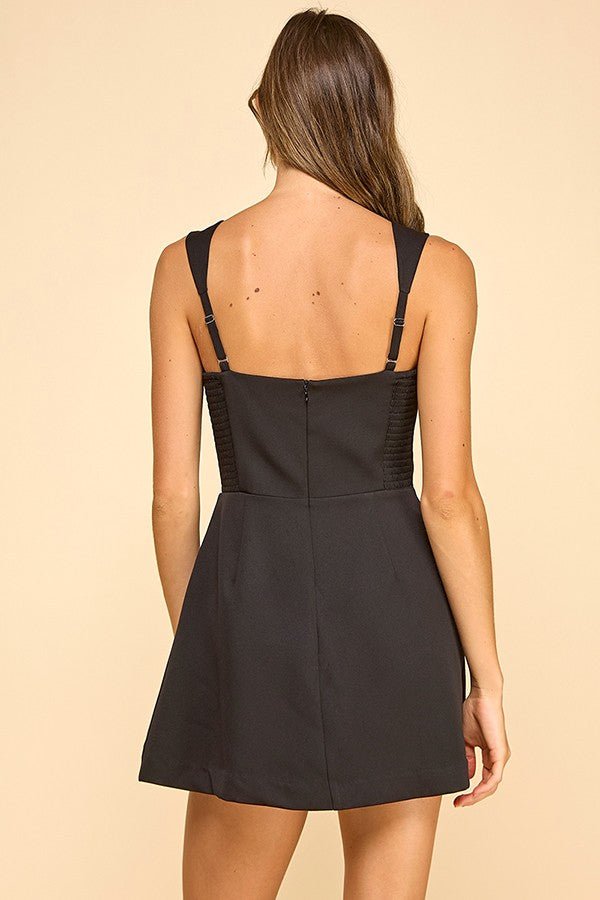 Ginny Black Mini Skort Romper - Color Game - COLOR GAME