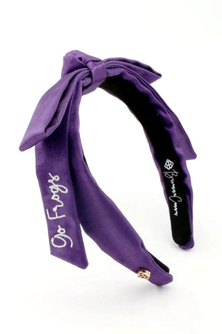 Go Frogs Embroidered Thin Purple Bow Headband - Brianna Cannon - COLOR GAME