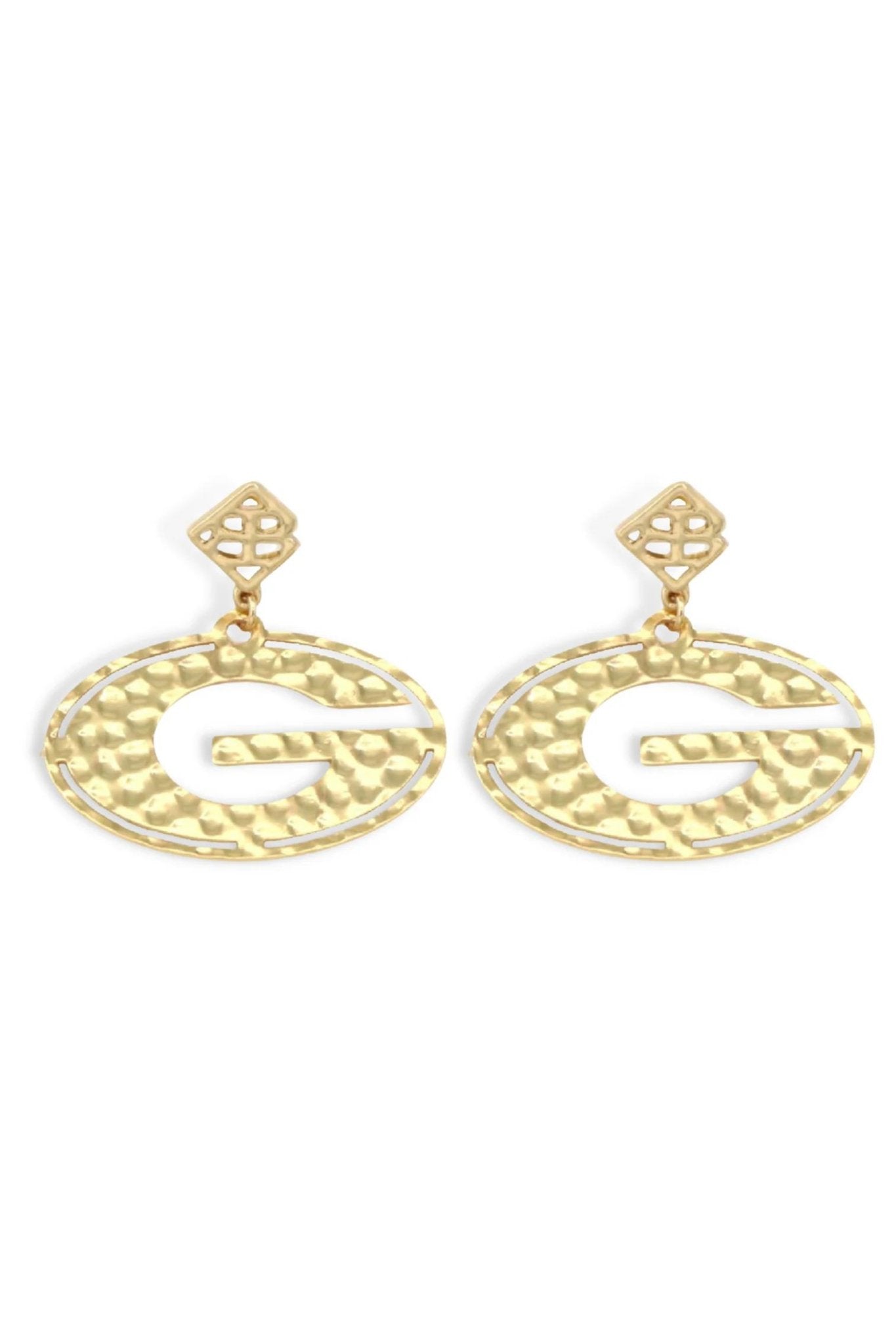 Gold Georgia Power G Earrings - Brianna Cannon - Color Game