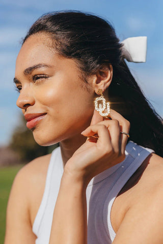 Gold OU Logo Earrings - Brianna Cannon - Color Game