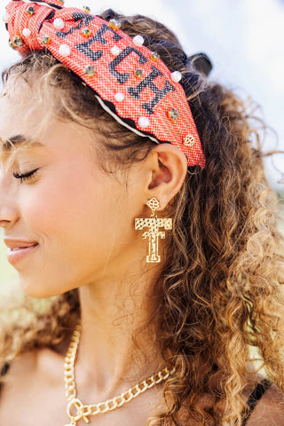 Gold Texas Tech Logo Earrings - Brianna Cannon - Color Game