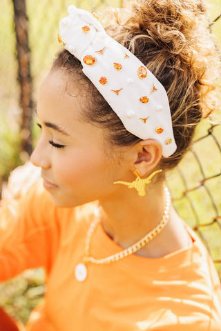 Gold UT Longhorn Earrings - Brianna Cannon - Color Game