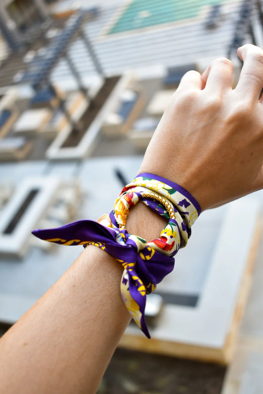 Golden Twist Skinny Scarf Ring - Saturday Silks - COLOR GAME