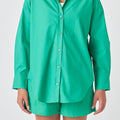 Green Oversized Collared Shirt - Grey Lab - COLOR GAME