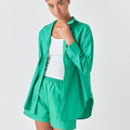 Green Oversized Collared Shirt - Grey Lab - COLOR GAME