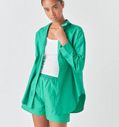 Green Oversized Collared Shirt - Grey Lab - COLOR GAME