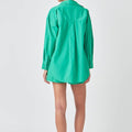 Green Oversized Collared Shirt - Grey Lab - COLOR GAME