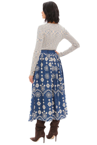 Greta Chambray Eyelet Midi Skirt - Allison New York - COLOR GAME