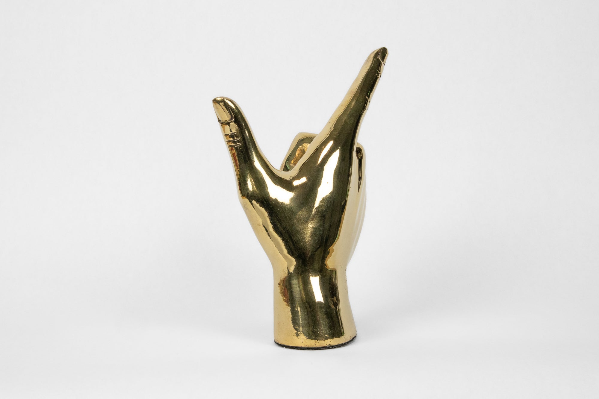 Gun, Pistol, "Guns Up", or "Go Pokes" Hand Sign Sculpture in Brass - Prize - COLOR GAME