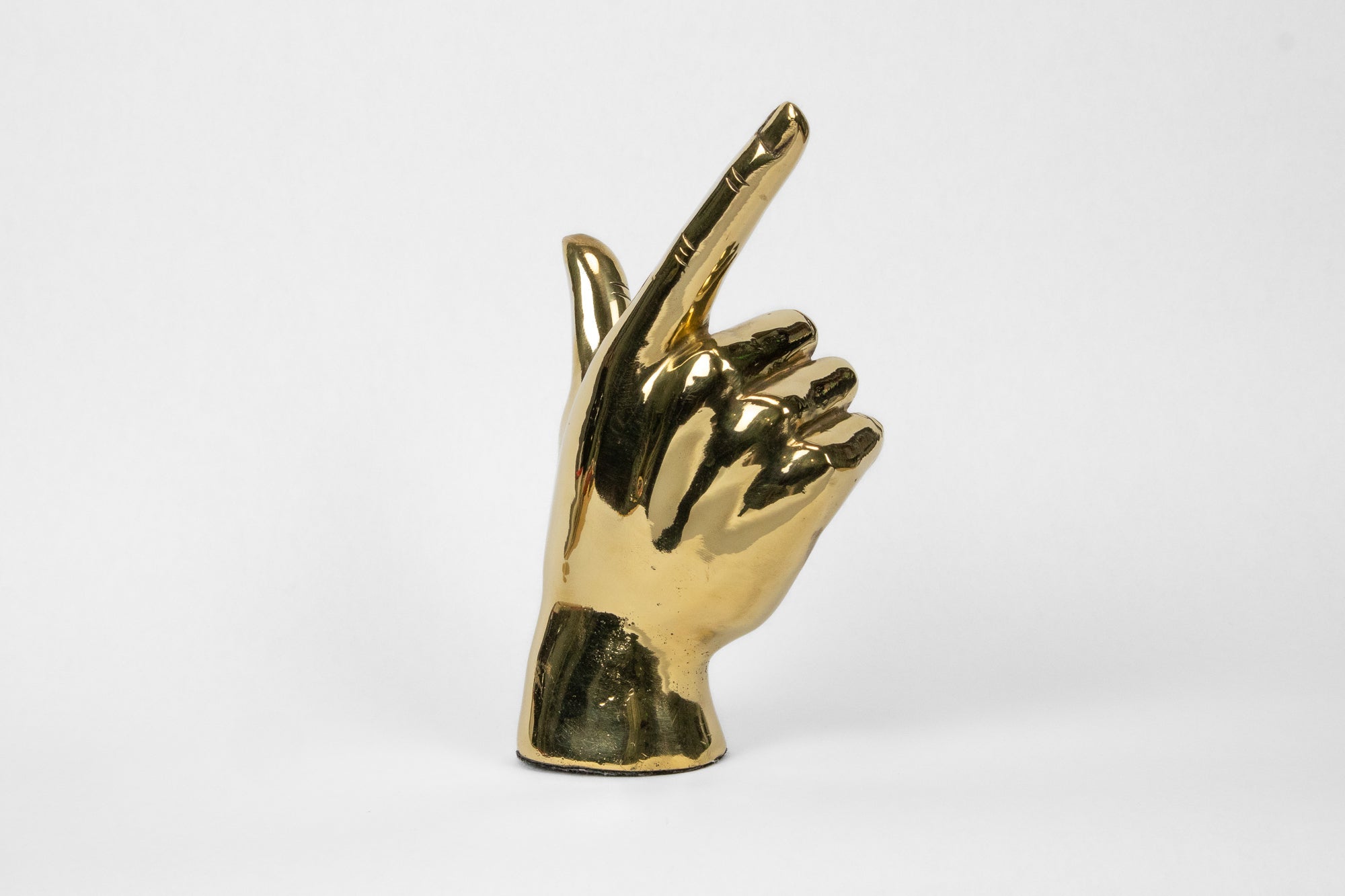 Gun, Pistol, "Guns Up", or "Go Pokes" Hand Sign Sculpture in Brass - Prize - COLOR GAME
