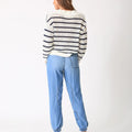 Hadley Sweater Ivory/Indigo Stripe - Electric & Rose - COLOR GAME