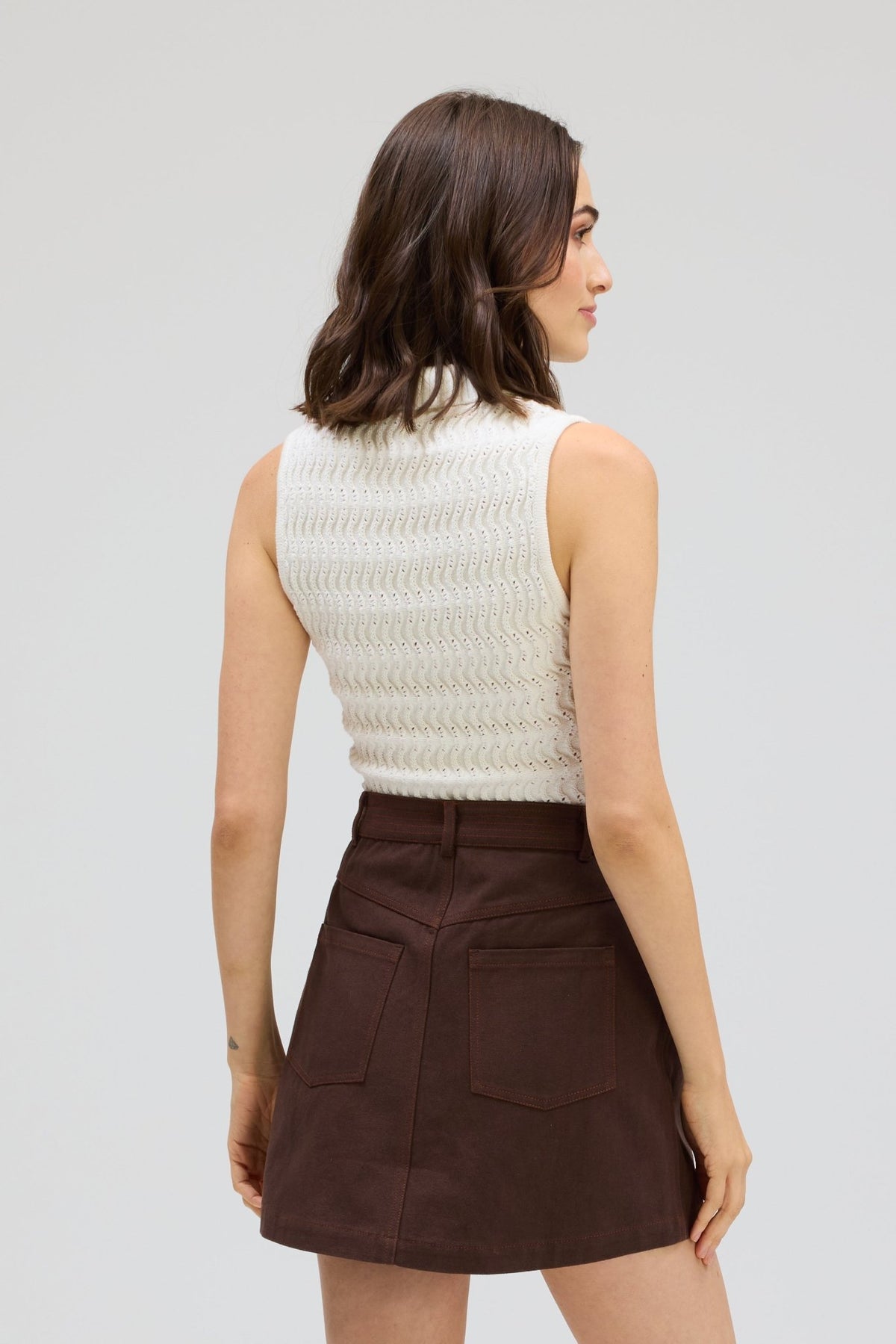 Harper Skirt Espresso - Allison New York - COLOR GAME