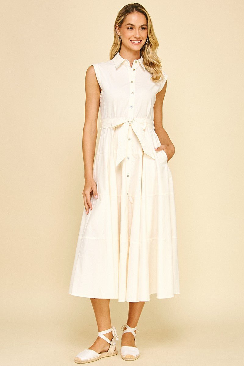 Hayes Sleeveless Button - Front Shirt Dress - Pinch - COLOR GAME