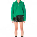 High - Waisted Faux Leather Shorts Black - Grey Lab - COLOR GAME