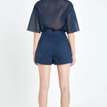 High - Waisted Flap Pocket Shorts Navy - Grey Lab - COLOR GAME