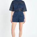 High - Waisted Flap Pocket Shorts Navy - Grey Lab - COLOR GAME