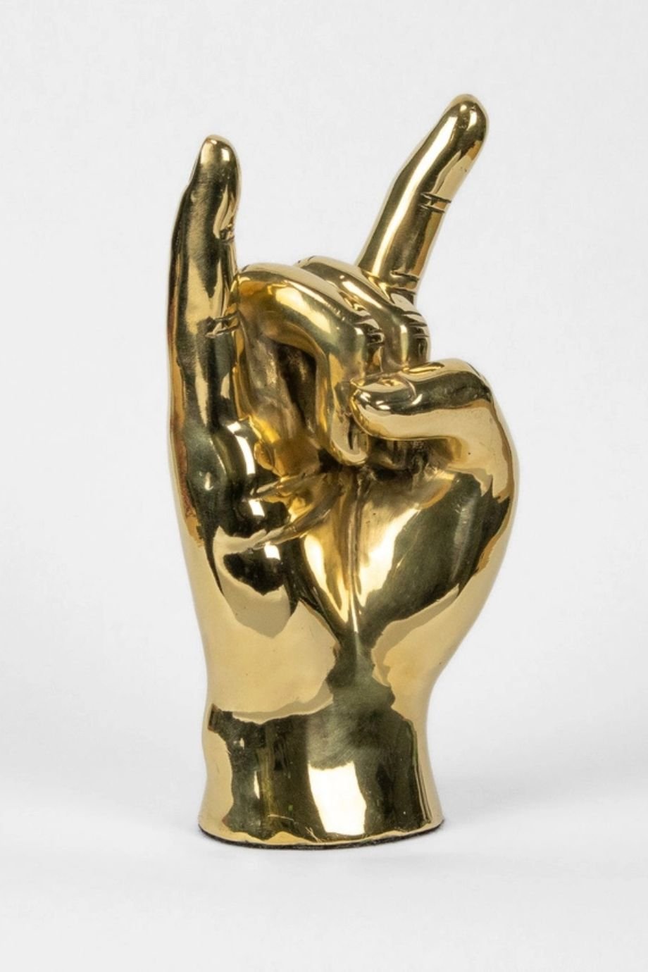 "Horns Up" Hand Sign Brass Sculpture - Prize - COLOR GAME
