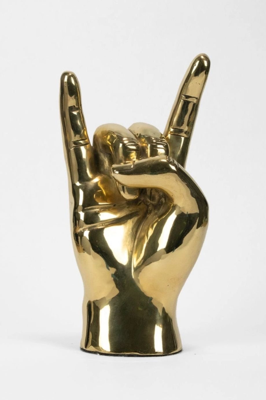 "Horns Up" Hand Sign Brass Sculpture - Prize - COLOR GAME