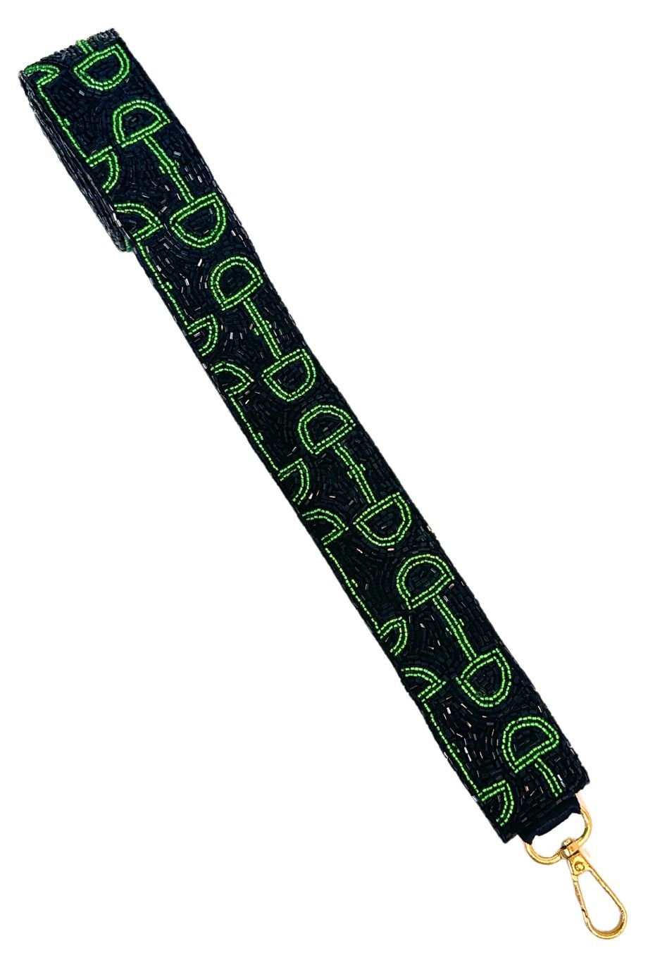 Horsebit Beaded Strap Black + Green - Gameday Luxe - COLOR GAME