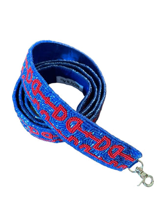 Horsebit Beaded Strap Blue + Red - Gameday Luxe - COLOR GAME