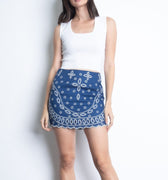 Illiana Embroidered Linen Skirt - Karina Grimaldi - COLOR GAME