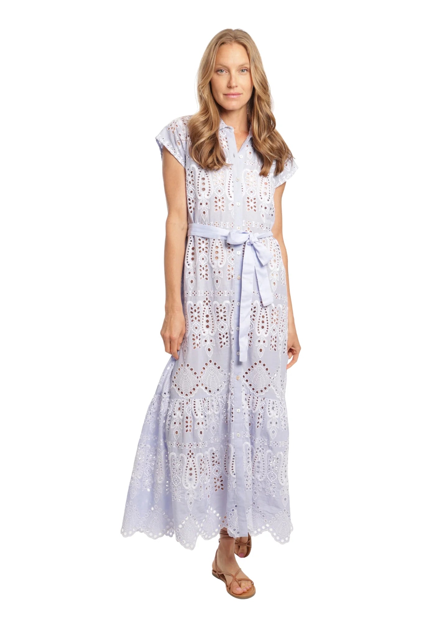 Ines Blue Eyelet Dress - Bindu - COLOR GAME