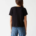 Jackie Raw Edge Crew Neck Tee Black - Michael Stars - COLOR GAME