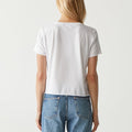 Jackie Raw Edge Crew Neck Tee White - Michael Stars - COLOR GAME