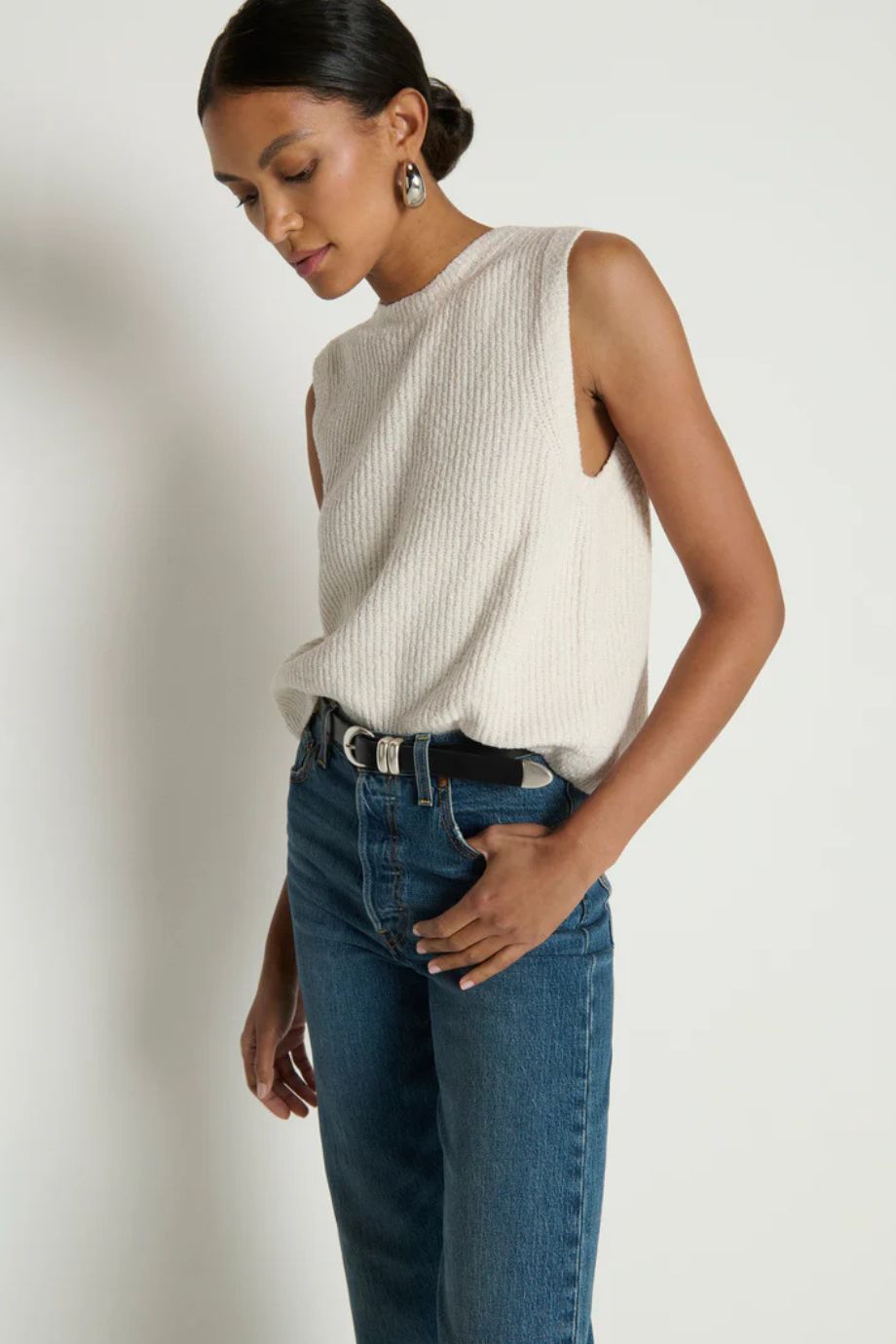 Jacqueline Knit Tank – Porcelain - Nation Los Angeles - COLOR GAME